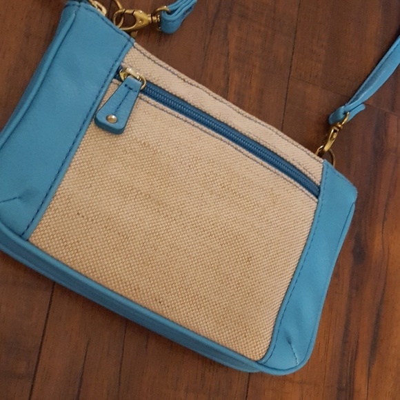 Fossil Blue and Tan Crossbody Bag - Picture 4 of 6
